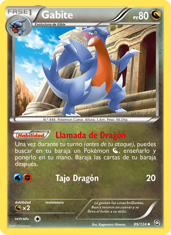 Gabite, carta 89 de Dragones Majestuosos