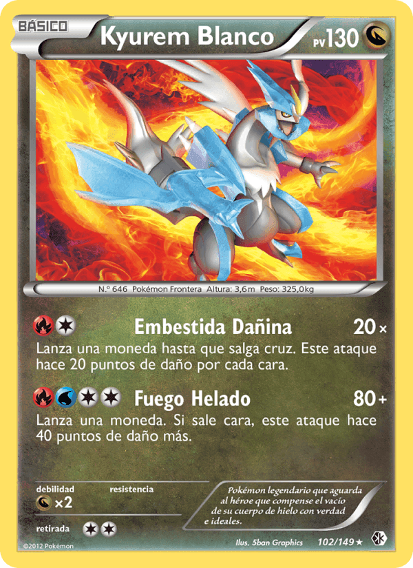 Kyurem Blanco, card 102 from Fronteras Cruzadas
