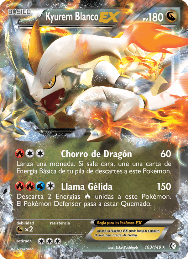 Kyurem Blanco-EX, card 103 from Fronteras Cruzadas