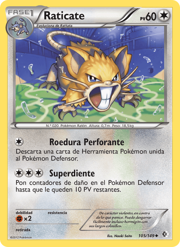 Raticate, carta 105 de Fronteras Cruzadas