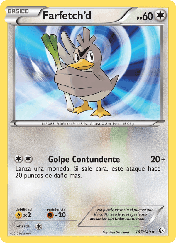 Farfetch’d, carta 107 de Fronteras Cruzadas