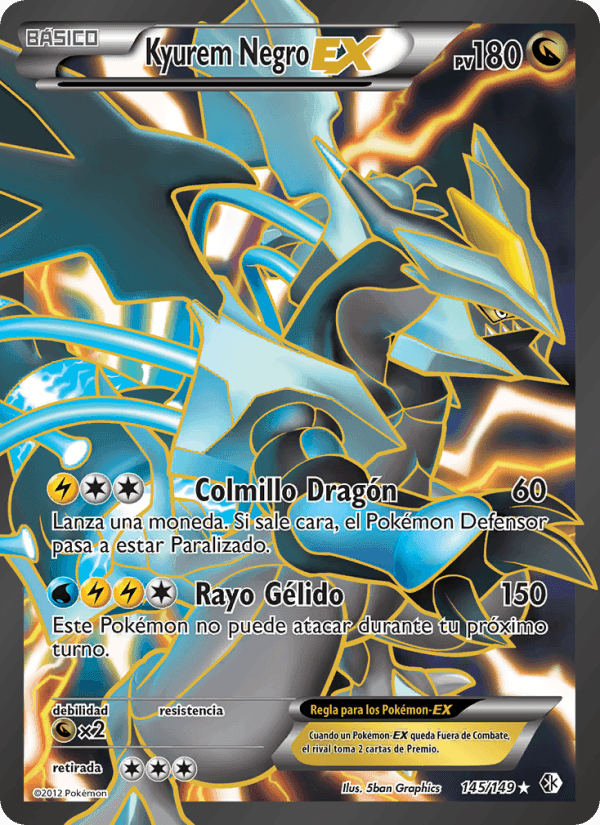 Kyurem Negro-EX, card 145 from Fronteras Cruzadas