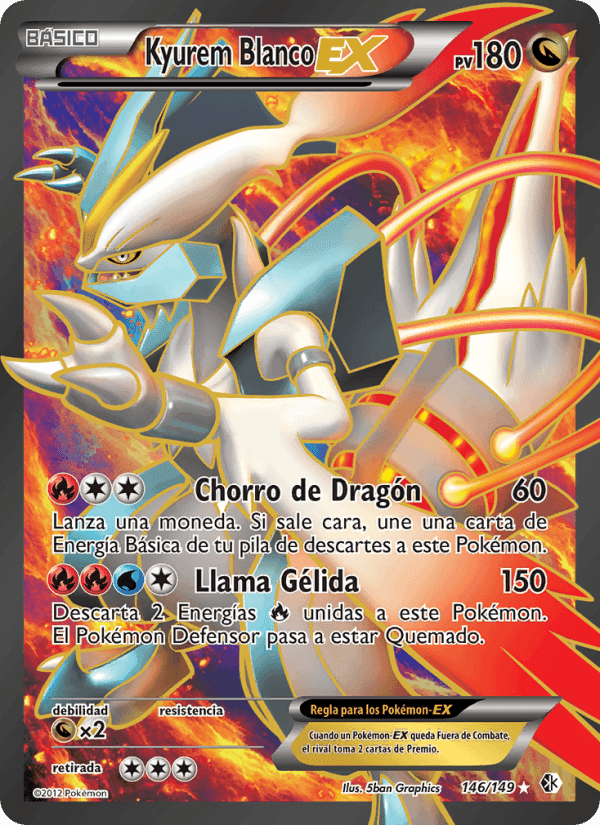 Kyurem Blanco-EX, carta 146 de Fronteras Cruzadas