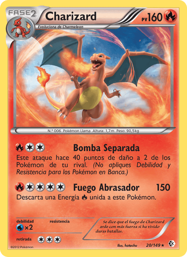 Charizard, carta 20 di Fronteras Cruzadas