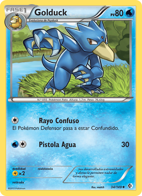 Golduck, carta 34 de Fronteras Cruzadas