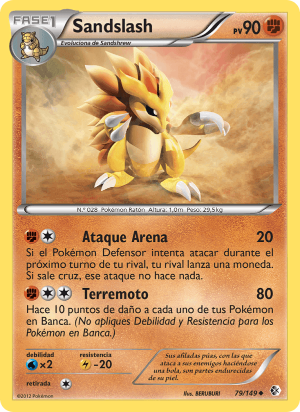 Sandslash, carta 79 de Fronteras Cruzadas
