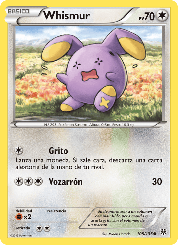 Whismur, card 105 from Tormenta Plasma