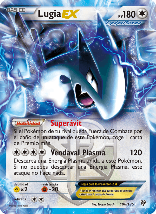 Lugia-EX, carta 108 de Tormenta Plasma