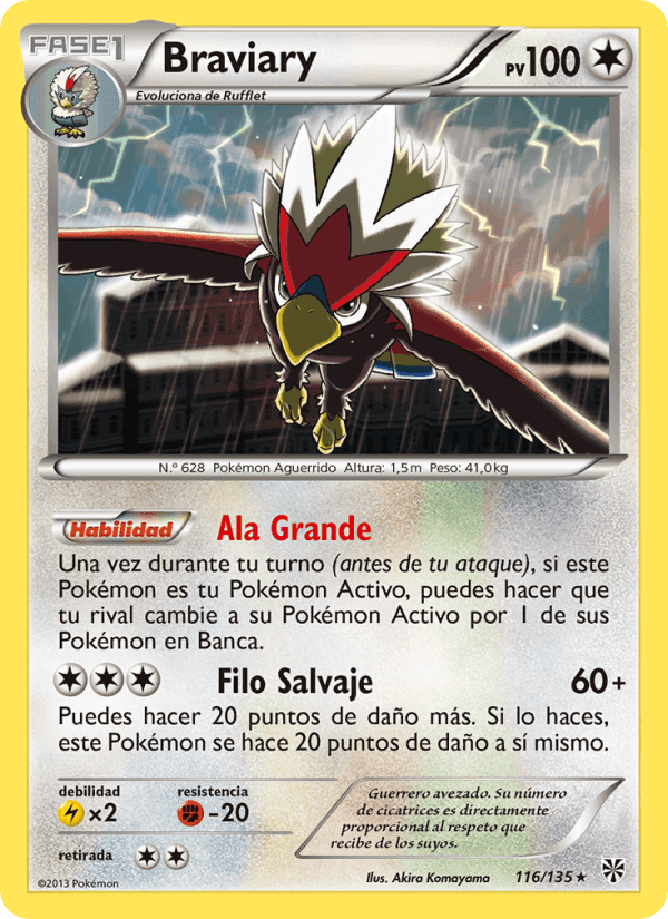 Braviary, carta 116 de Tormenta Plasma