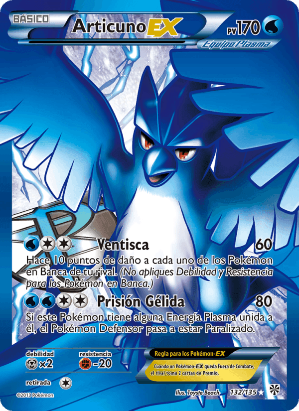 Articuno-EX, carta 132 di Tormenta Plasma