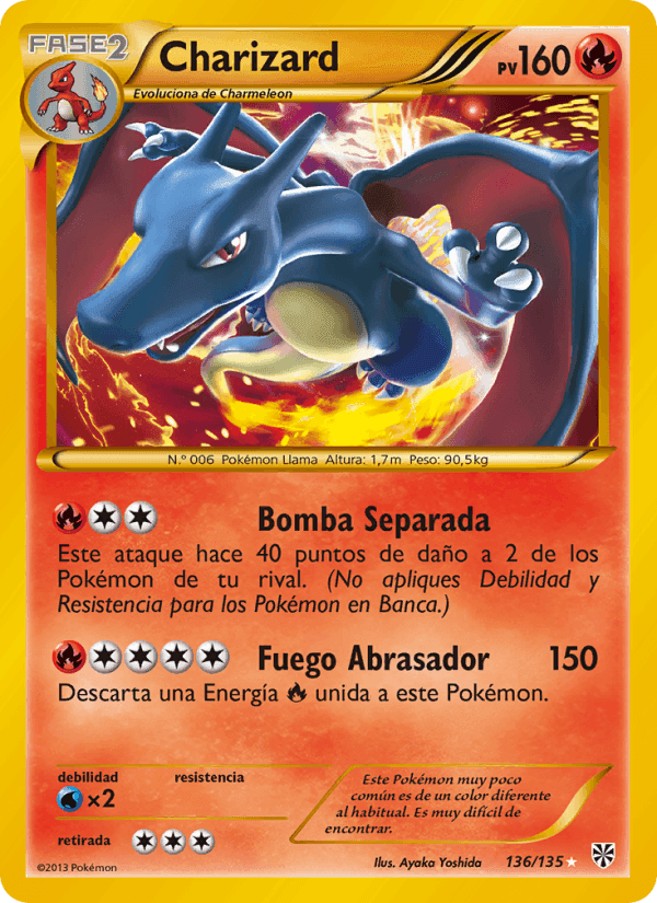 Charizard, card 136 from Tormenta Plasma