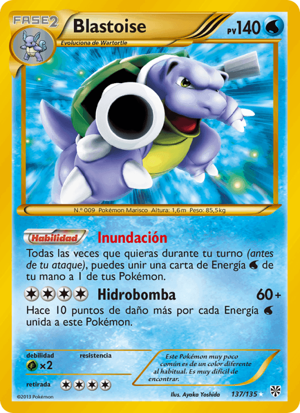 Blastoise, card 137 from Tormenta Plasma