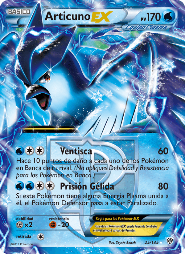 Tormenta Plasma の 25 番、Articuno-EX