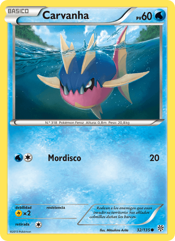 Carvanha, carta 32 de Tormenta Plasma