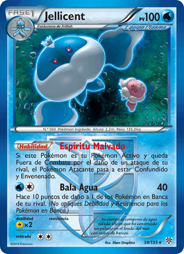 Jellicent, card 39 from Tormenta Plasma