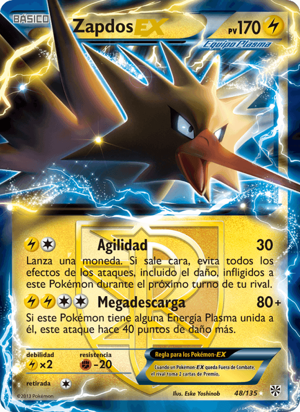 Zapdos-EX, carta 48 de Tormenta Plasma