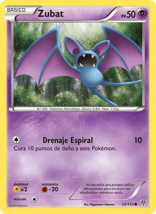 Zubat, carta 52 de Tormenta Plasma