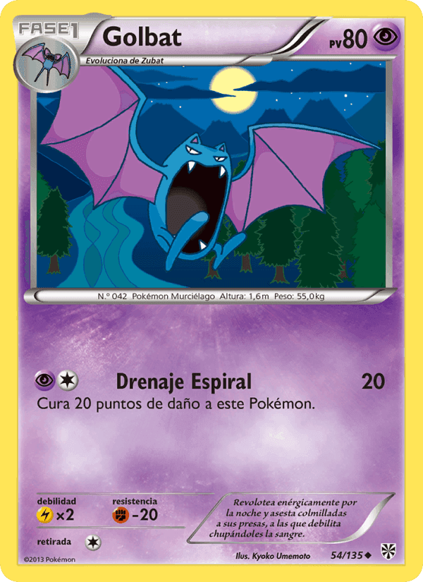 Golbat, card 54 from Tormenta Plasma