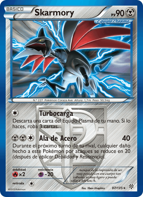 Skarmory, carta 87 de Tormenta Plasma