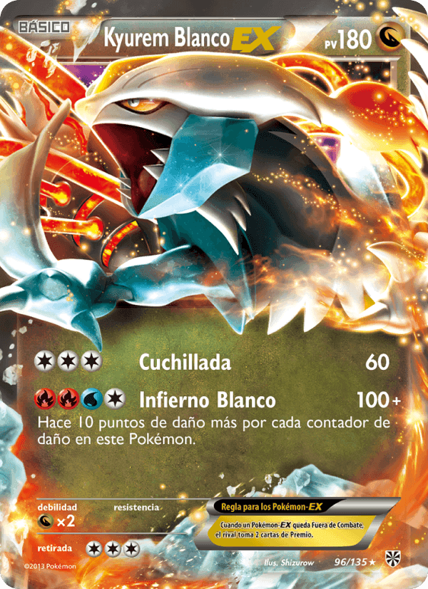 Kyurem Blanco-EX, carta 96 de Tormenta Plasma