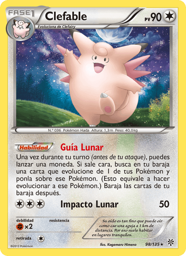 Clefable, card 98 from Tormenta Plasma