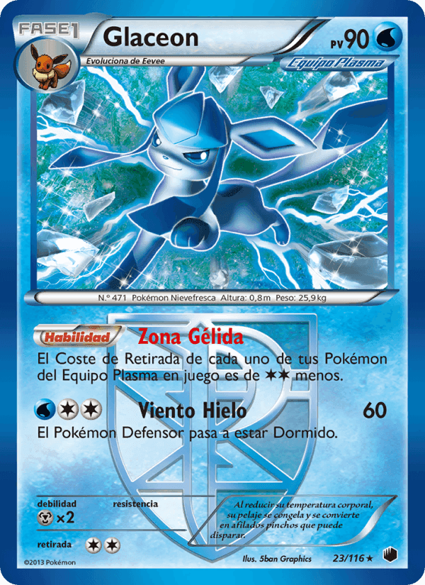 Glaceon, carte 23 de Glaciación Plasma