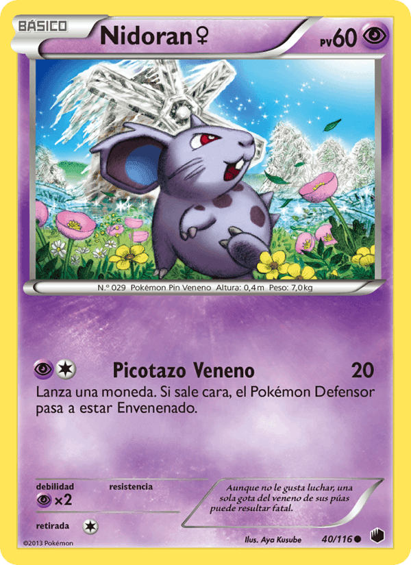 Nidoran♀, carta 40 de Glaciación Plasma