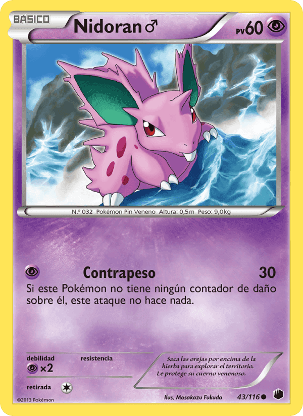Nidoran♂, carte 43 de Glaciación Plasma