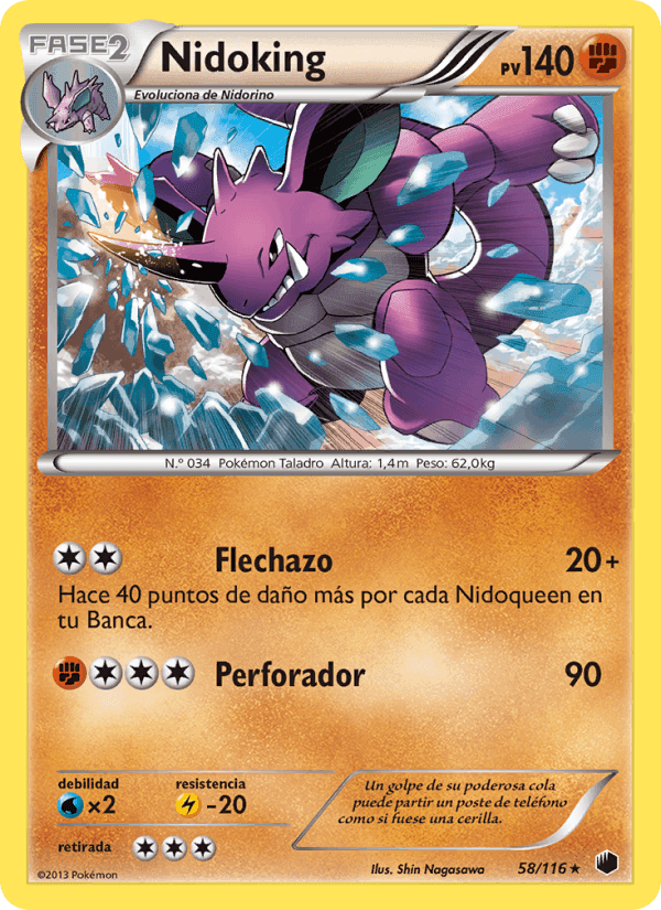 Nidoking, carta 58 de Glaciación Plasma