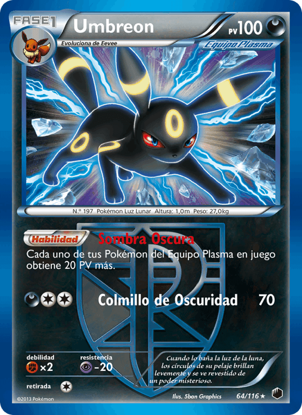 Umbreon, carta 64 de Glaciación Plasma