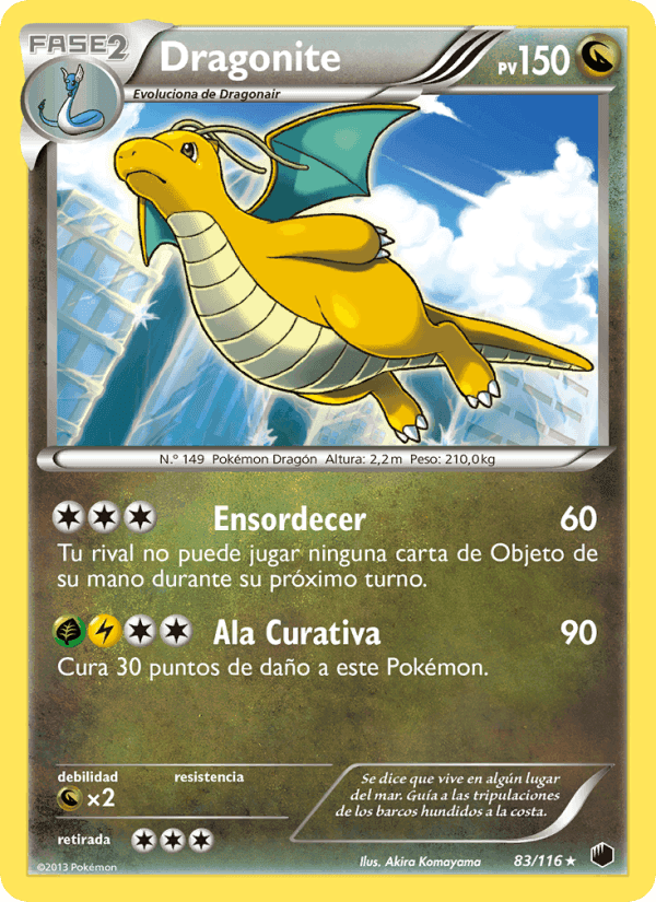 Dragonite, carta 83 de Glaciación Plasma