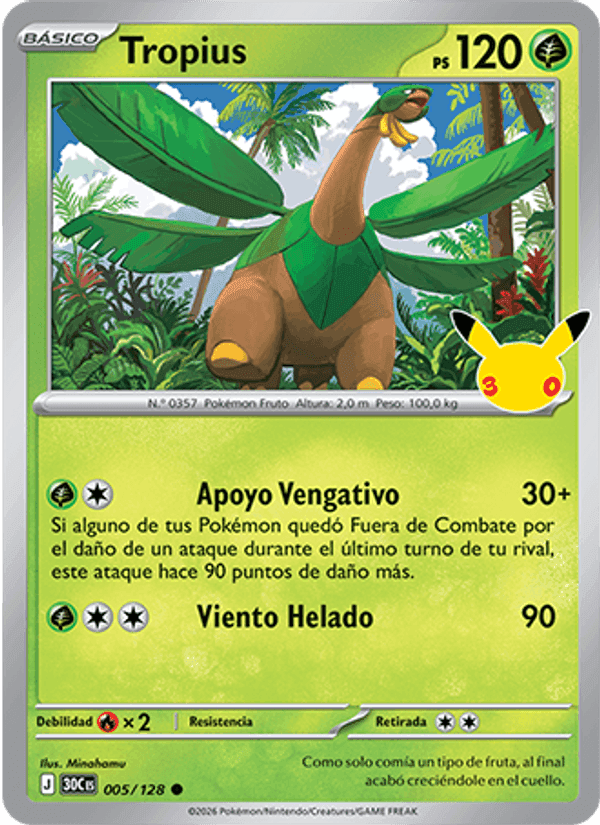 Tropius, carta 005 de Celebración 30.º Aniversario