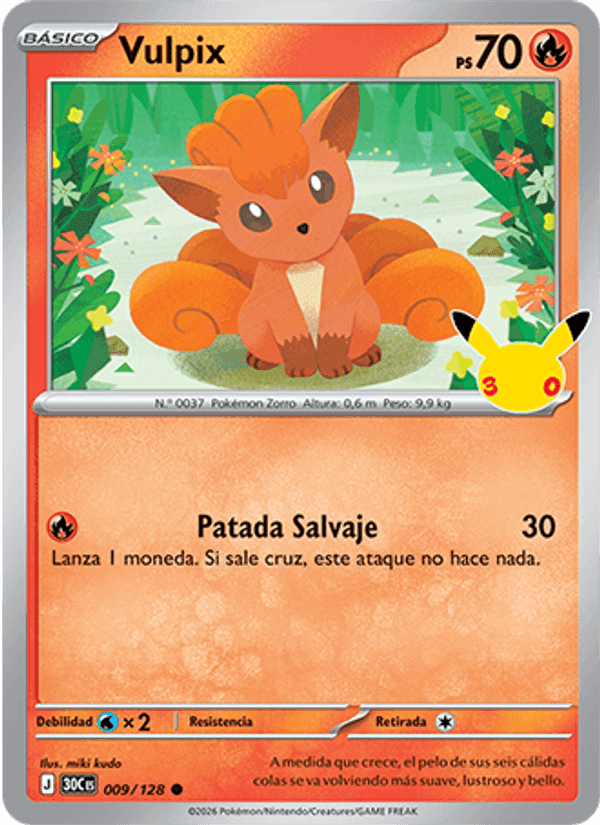 Vulpix, carta 009 de Celebración 30.º Aniversario