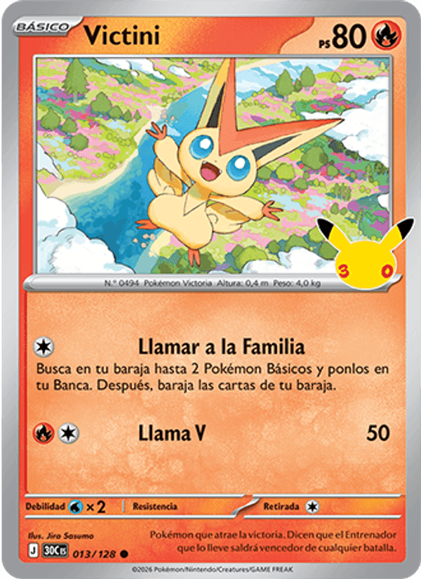 Victini, carta 013 de Celebración 30.º Aniversario