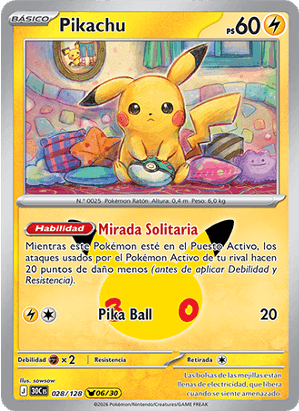 Pikachu, carta 028 de Celebración 30.º Aniversario