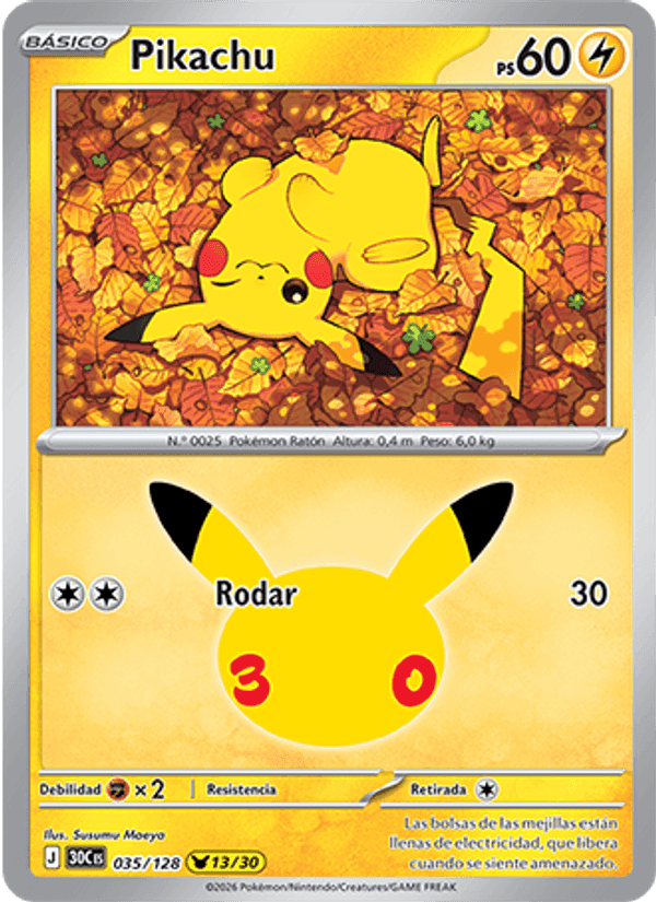 Pikachu, carta 035 de Celebración 30.º Aniversario