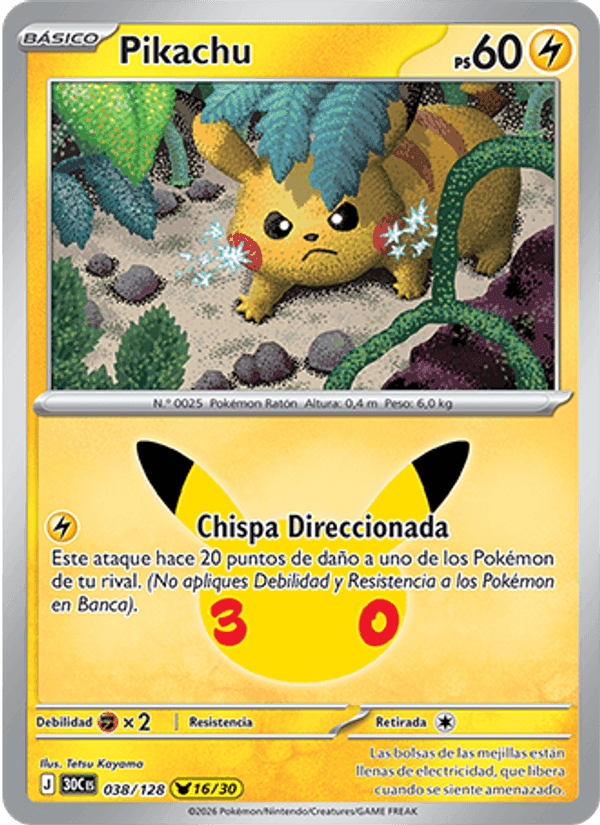 Pikachu, carta 038 de Celebración 30.º Aniversario
