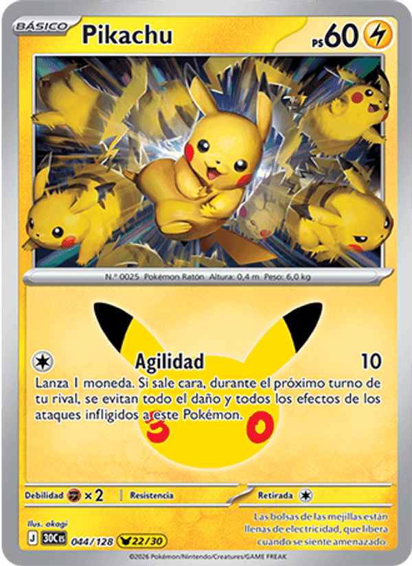 Pikachu, carte 044 de Celebración 30.º Aniversario
