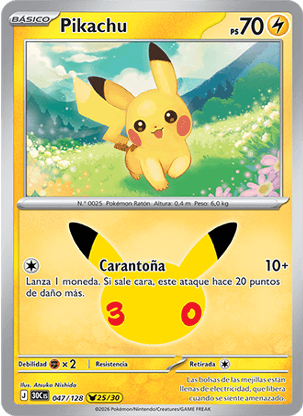 Pikachu, carta 047 de Celebración 30.º Aniversario