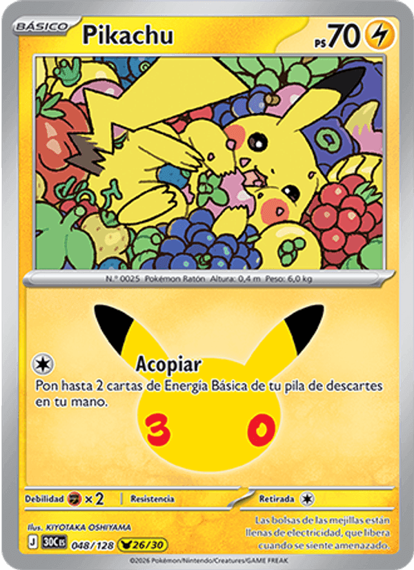 Pikachu, carta 048 de Celebración 30.º Aniversario
