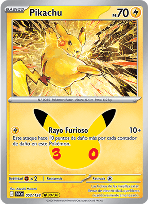 Pikachu, carta 052 de Celebración 30.º Aniversario