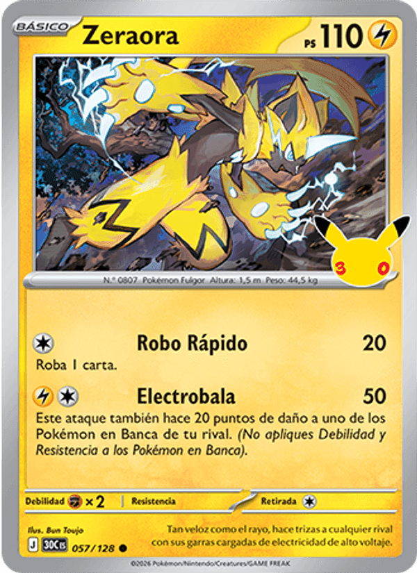 Zeraora, carta 057 de Celebración 30.º Aniversario