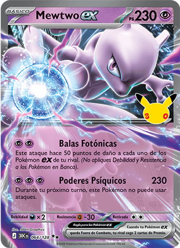 Mewtwo ex, carta 064 de Celebración 30.º Aniversario