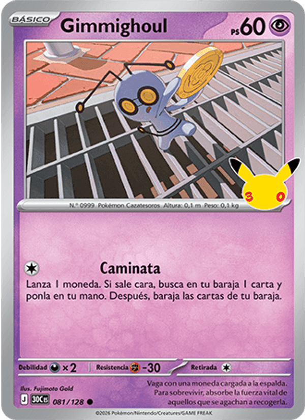 Gimmighoul, card 081 from Celebración 30.º Aniversario
