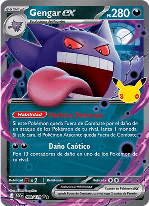 Gengar ex, carta 090 de Celebración 30.º Aniversario