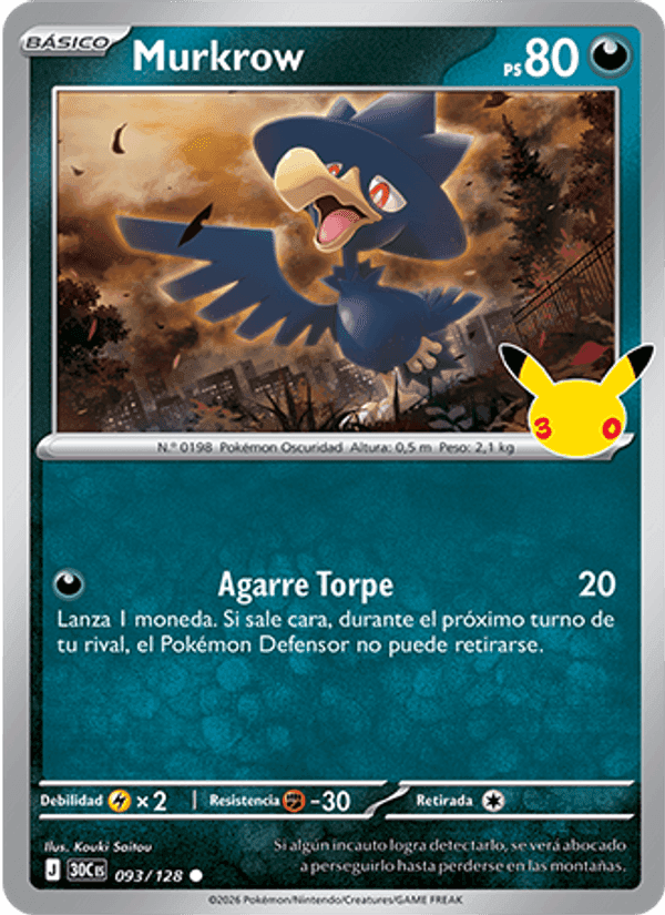 Murkrow, card 093 from Celebración 30.º Aniversario