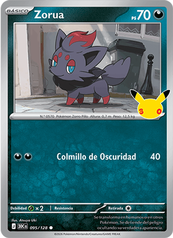 Zorua, carte 095 de Celebración 30.º Aniversario