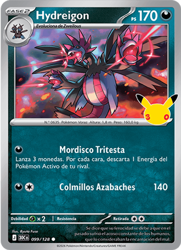 Hydreigon, card 099 from Celebración 30.º Aniversario