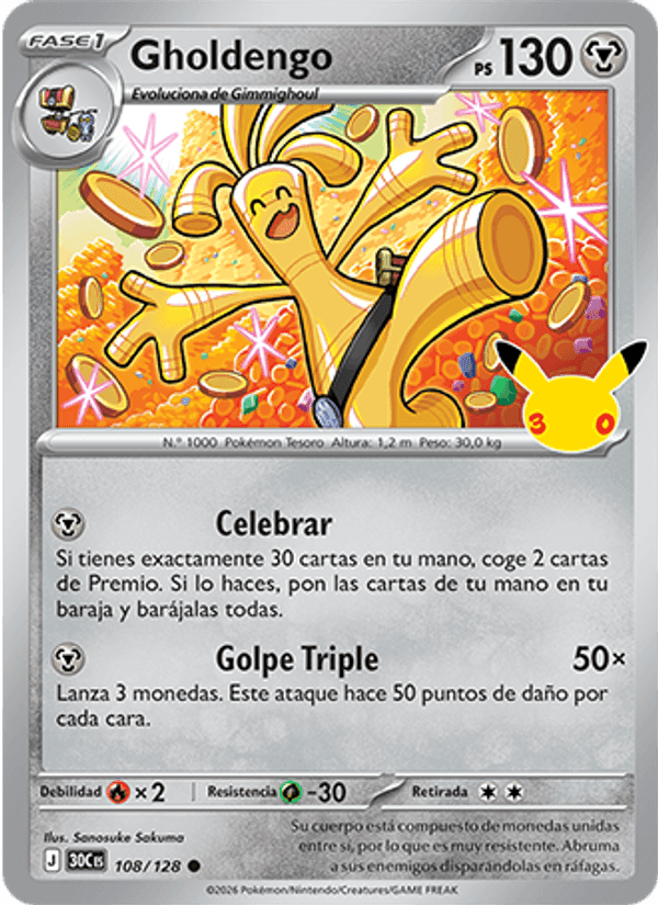 Gholdengo, carta 108 di Celebración 30.º Aniversario