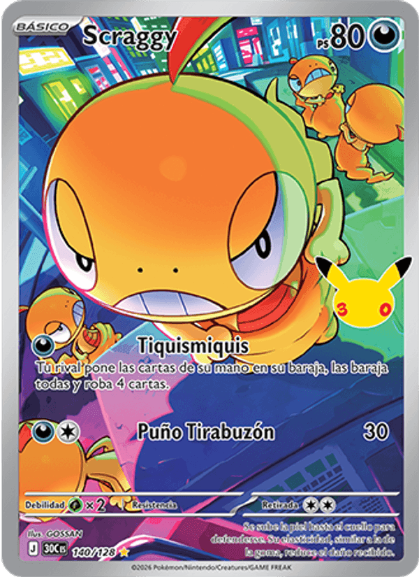 Scraggy, card 140 from Celebración 30.º Aniversario
